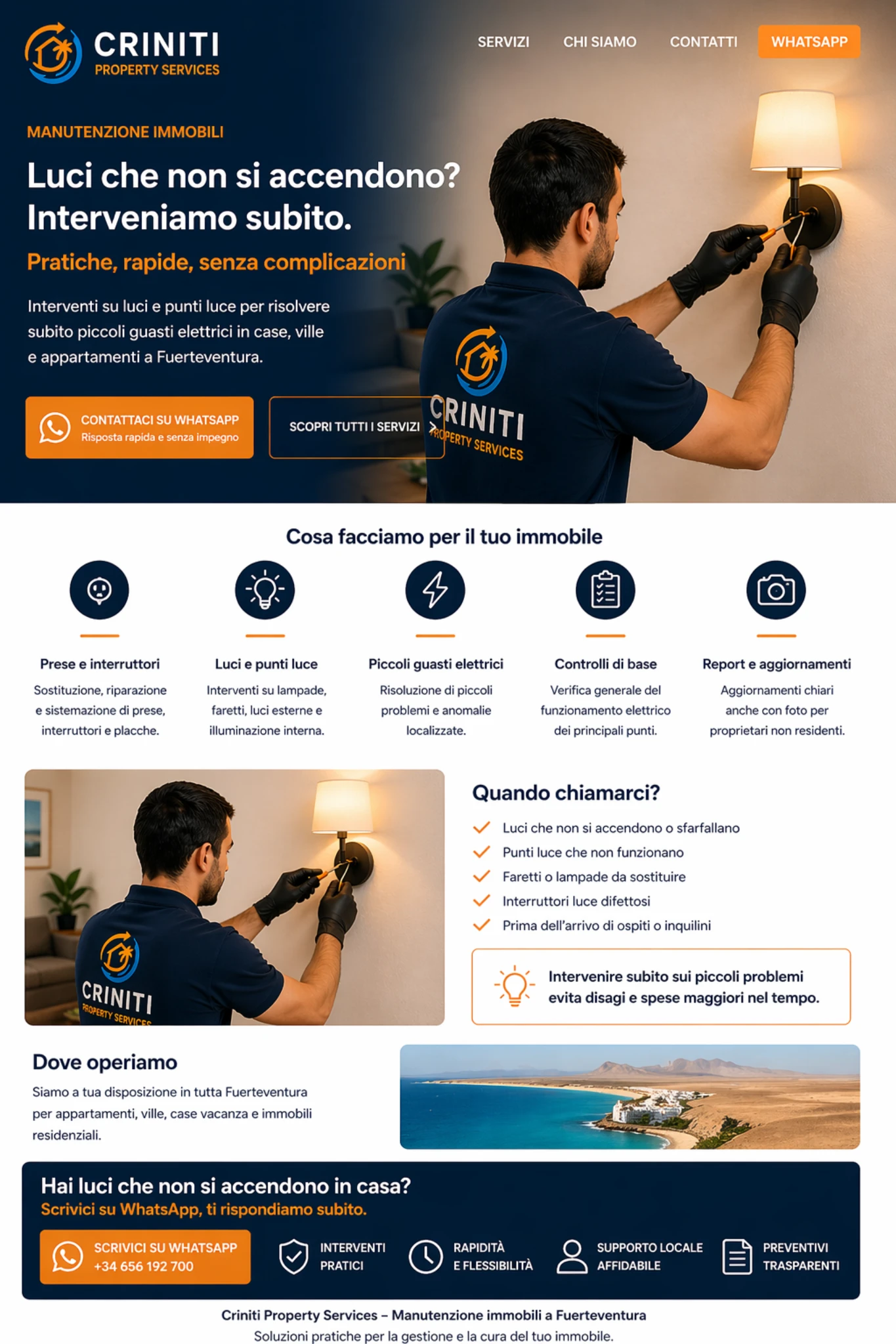 Luci che non si accendono in casa a Fuerteventura intervento rapido